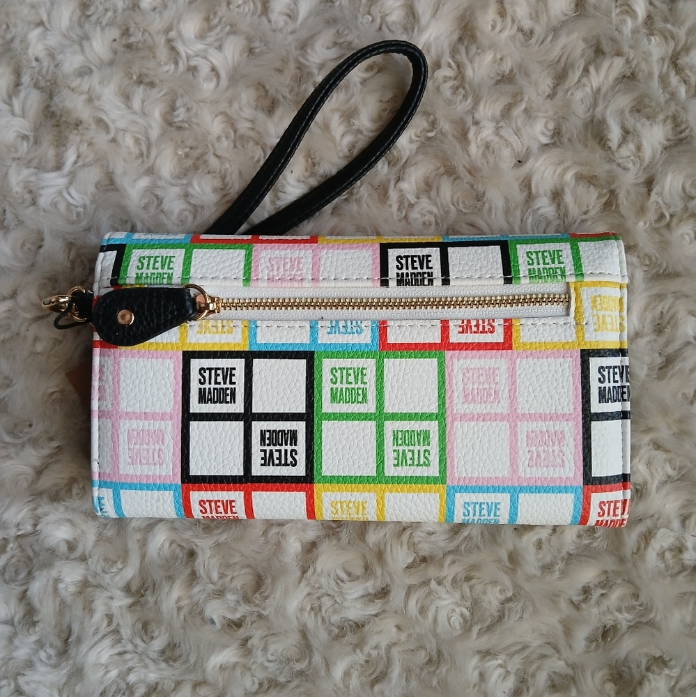 🌟 Steve Madden Women's Wallet RAINBOW Embossed Logo Bar NWT - Picture 5 of 9